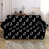 Black And White Fishing Hooks Print Loveseat Slipcover