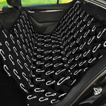 Black And White Fishing Hooks Print Pet Car Back Seat Cover