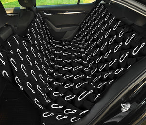 Black And White Fishing Hooks Print Pet Car Back Seat Cover