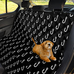 Black And White Fishing Hooks Print Pet Car Back Seat Cover