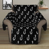 Black And White Fishing Hooks Print Recliner Protector