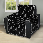 Black And White Fishing Hooks Print Recliner Protector