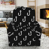 Black And White Fishing Hooks Print Recliner Slipcover