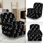 Black And White Fishing Hooks Print Recliner Slipcover