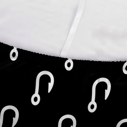 Black And White Fishing Hooks Print Sofa Cover