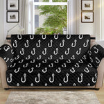 Black And White Fishing Hooks Print Sofa Protector