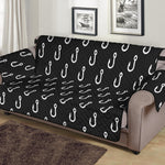 Black And White Fishing Hooks Print Sofa Protector