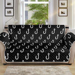 Black And White Fishing Hooks Print Sofa Protector