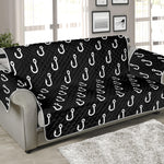 Black And White Fishing Hooks Print Sofa Protector