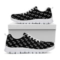 Black And White Fishing Hooks Print White Running Shoes