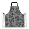 Black And White Floral Glen Plaid Print Apron