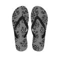 Black And White Floral Glen Plaid Print Flip Flops