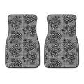 Black And White Floral Glen Plaid Print Front Car Floor Mats