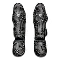 Black And White Floral Glen Plaid Print Muay Thai Shin Guards