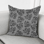 Black And White Floral Glen Plaid Print Pillow Cover