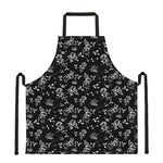 Black And White Flower Print Apron