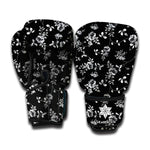 Black And White Flower Print Boxing Gloves