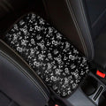 Black And White Flower Print Car Center Console Cover