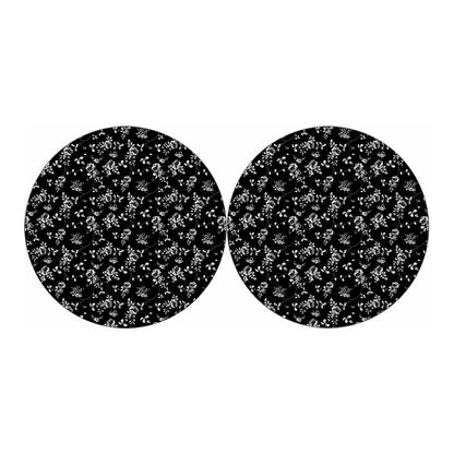 Black And White Flower Print Car Coasters