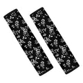 Black And White Flower Print Car Seat Belt Covers