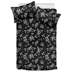 Black And White Flower Print Duvet Cover Bedding Set
