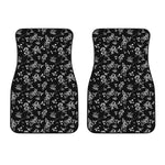 Black And White Flower Print Front Car Floor Mats