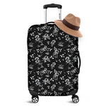 Black And White Flower Print Luggage Cover