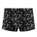 Black And White Flower Print Men's Boxer Briefs
