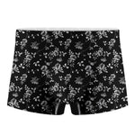 Black And White Flower Print Men's Boxer Briefs