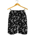 Black And White Flower Print Men's Shorts