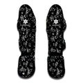 Black And White Flower Print Muay Thai Shin Guards
