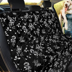 Black And White Flower Print Pet Car Back Seat Cover