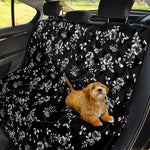 Black And White Flower Print Pet Car Back Seat Cover