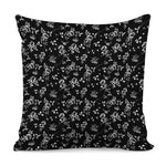 Black And White Flower Print Pillow Cover