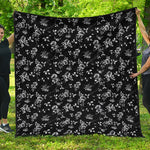 Black And White Flower Print Quilt