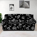 Black And White Flower Print Sofa Cover