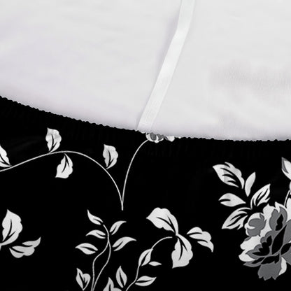 Black And White Flower Print Sofa Cover