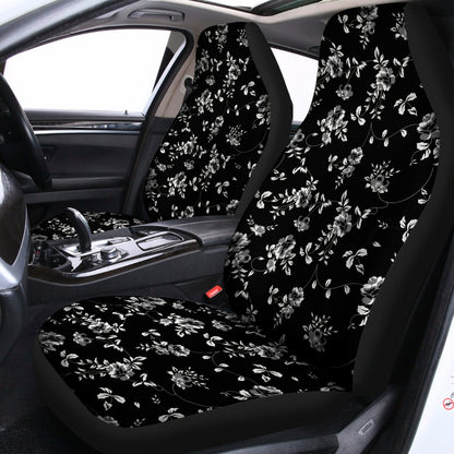 Black And White Flower Print Universal Fit Car Seat Covers