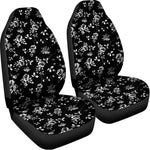 Black And White Flower Print Universal Fit Car Seat Covers
