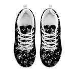 Black And White Flower Print White Sneakers