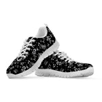 Black And White Flower Print White Sneakers