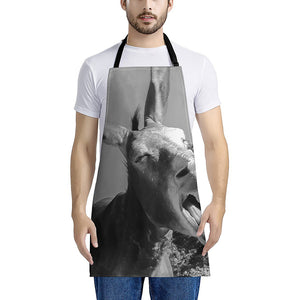 Black And White Funny Donkey Print Apron