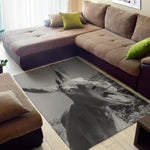Black And White Funny Donkey Print Area Rug