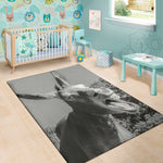 Black And White Funny Donkey Print Area Rug