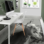 Black And White Funny Donkey Print Area Rug