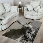 Black And White Funny Donkey Print Area Rug