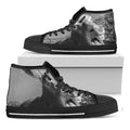 Black And White Funny Donkey Print Black High Top Sneakers