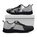 Black And White Funny Donkey Print Black Running Shoes