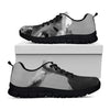 Black And White Funny Donkey Print Black Sneakers