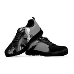 Black And White Funny Donkey Print Black Sneakers